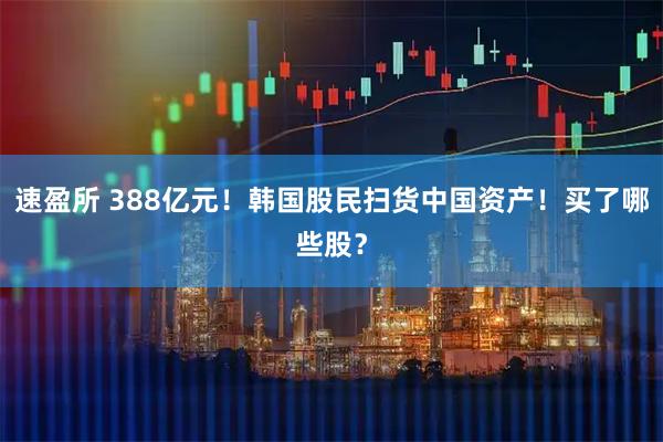 速盈所 388亿元！韩国股民扫货中国资产！买了哪些股？