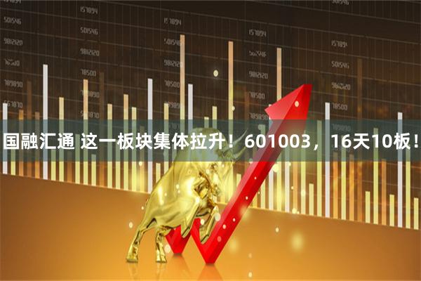 国融汇通 这一板块集体拉升！601003，16天10板！